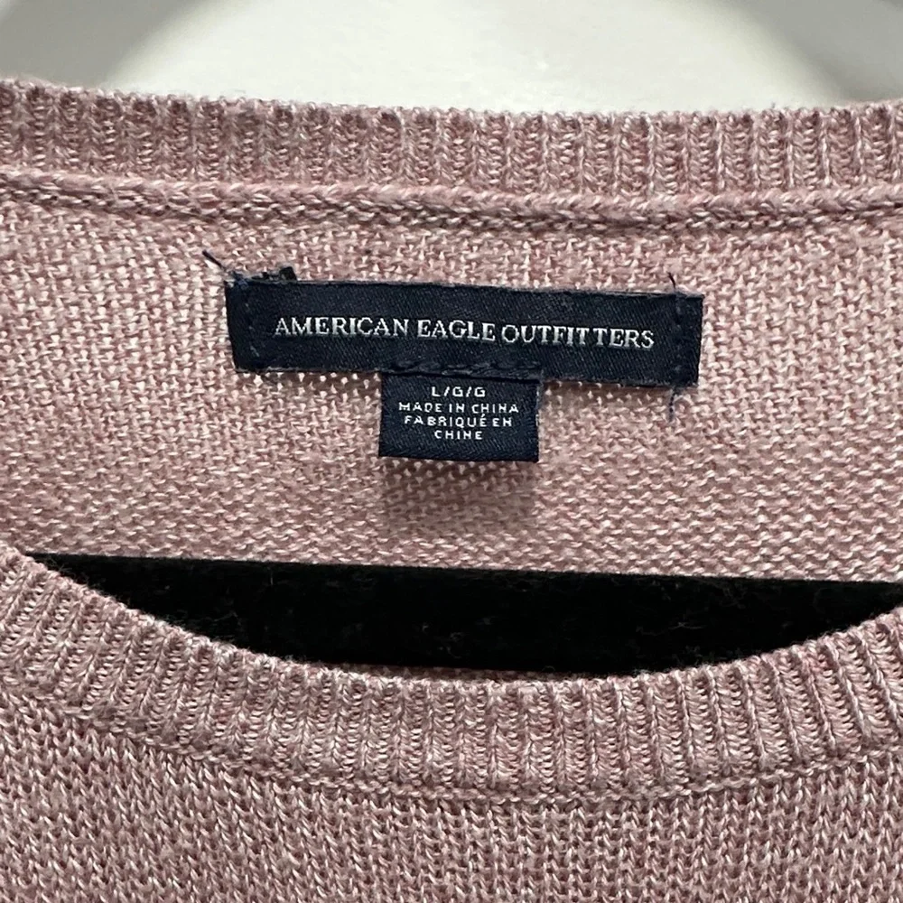 AEO Pink Cold Shoulder Sweater Size Large